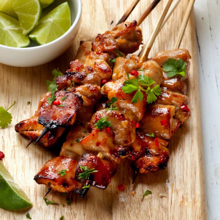 Brochetas de pollo al limón