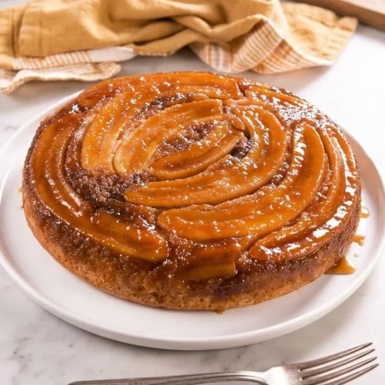 Bizcochuelo con caramelo y bananas