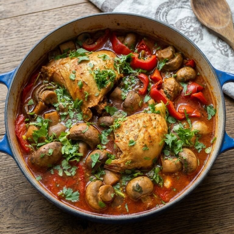 Pollo con champiñones naturales