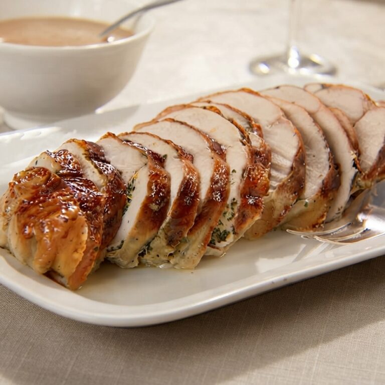 Envoltinis en salsa de durazno