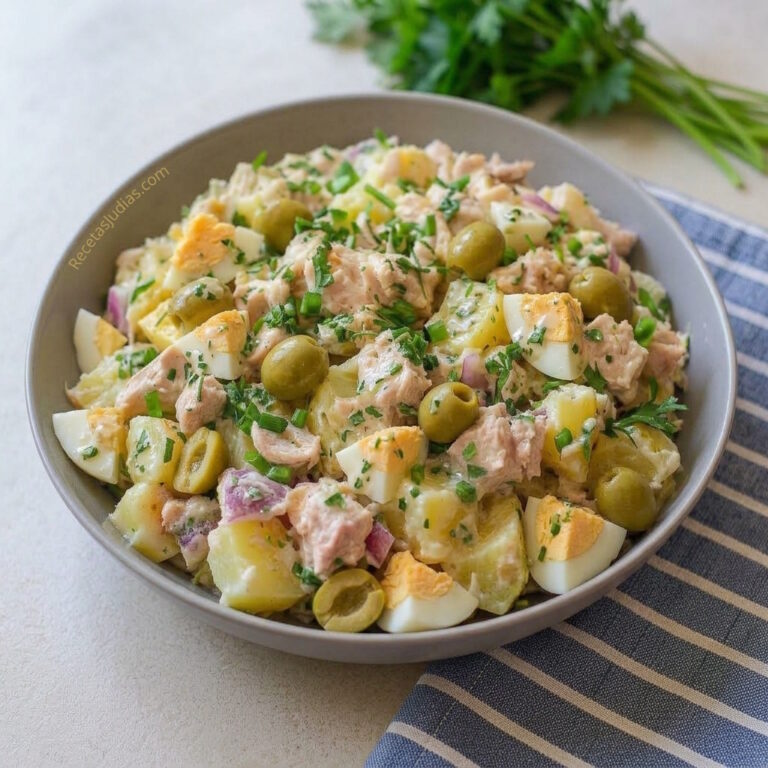 Ensalada de papas, huevo y atun